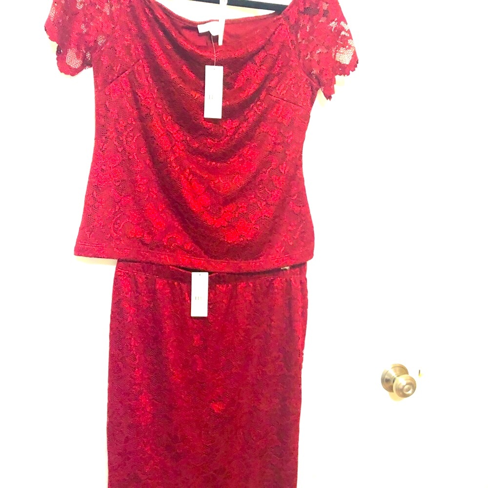 NWT NY&CO Lace Top & Skirt Set
